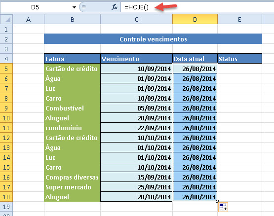 Planilha Para Controle De Datas De Vencimento No Excel