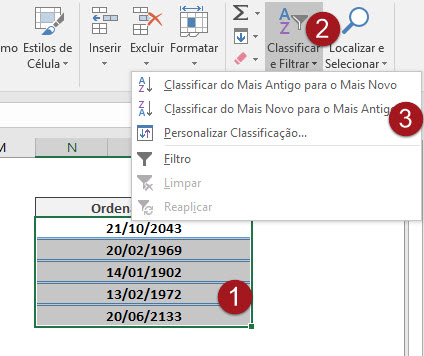 Como Ordenar Datas No Excel