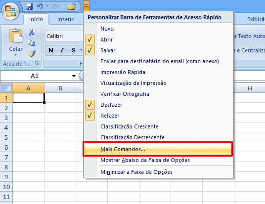 Como Personalizar A Barra De Acesso R Pido Do Excel