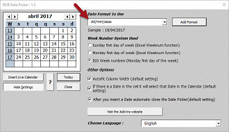 Inserir seletor de datas no Excel