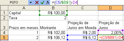 Cálculo De Juros Simples E Composto No Excel