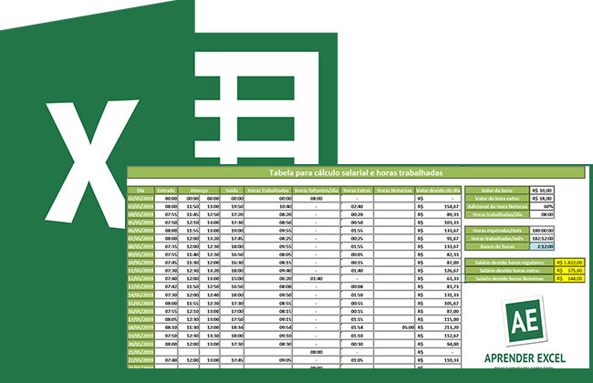 Planilha Para O C Lculo De Horas Trabalhadas E Sal Rio Devido No Excel