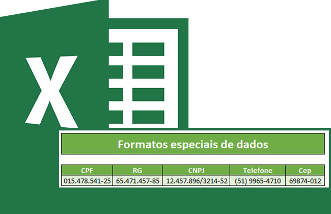 Formatando Dados Como Cpf Rg Cnpj Telefone Cep E Cartão De Crédito No Excel 8732