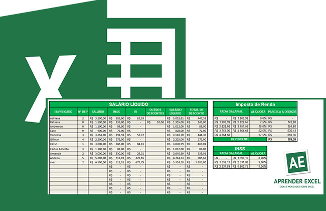 Planilha De Salário Líquido Em Excel 70 3022