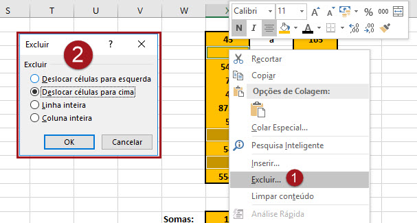 Como apagar células em branco no Excel